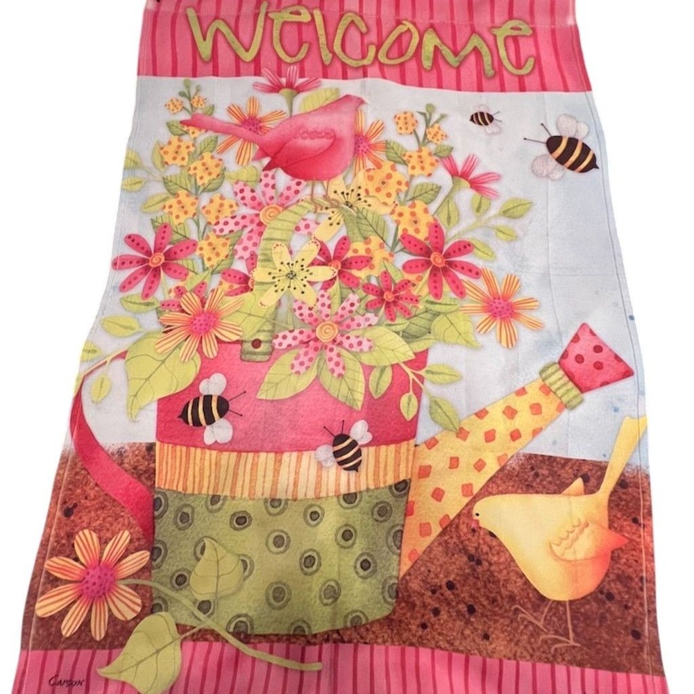 Carson Floral Welcome Garden Flag 10x15" Spring Multicolor Vertical house decor‎